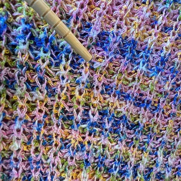 Free People Blair Spacedye Long Sleeve Pullover Sweater Candy Combo Mock Neck S - Picture 6 of 11